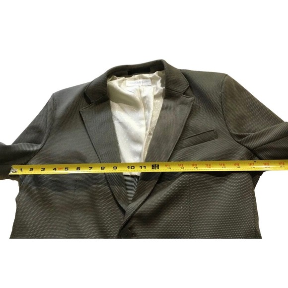 Haight And Ashbury Studio Canada Hopsack Blazer Size 38 Stretch Knit Cotton Dot - Picture 11 of 15